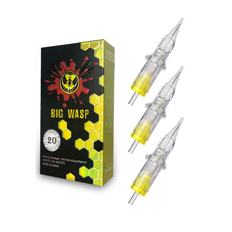 Big Wasp Premium Transparent Tattoo Needles Cartridges-Round Shaders